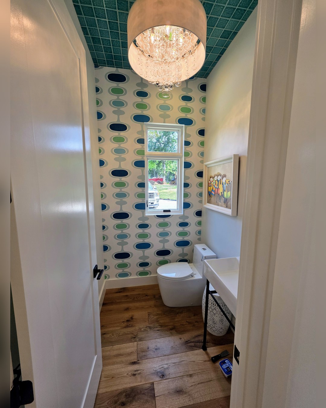Powder room with bold finishes